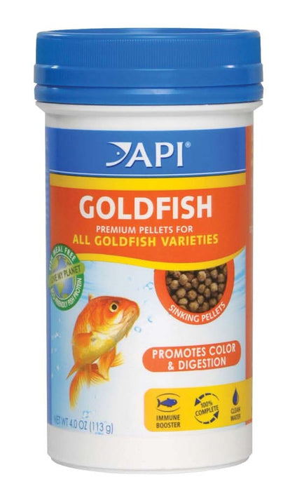 API Goldfish Premium Sinking Pellets Fish Food 4 oz