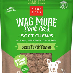 Cloud Star Wag More Bark Less Soft Chews Grain Free Chicken & Sweet Potato Dog Treats - 693804763006