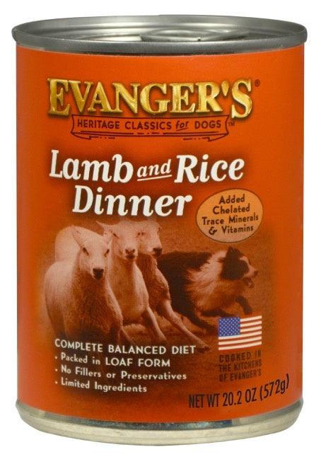 Evangers Classic Lamb and Rice Dinner Canned Dog Food - 077627111341