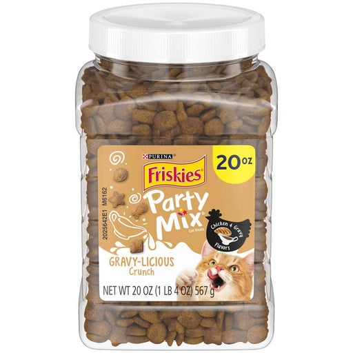 Friskies Party Mix Crunch Gravylicious Chicken & Gravy Flavors Cat Treats - 050000169795