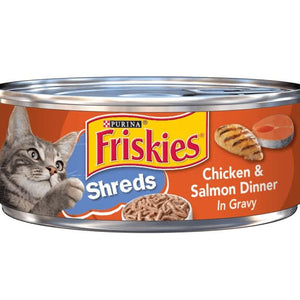 Friskies Savory Shreds Chicken And Salmon Dinner In Gravy Canned Cat Food - 00050000489961