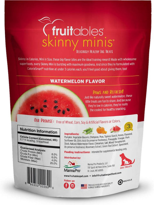 Fruitables Skinny Minis Chewy Watermelon Dog Treats - 895352002600