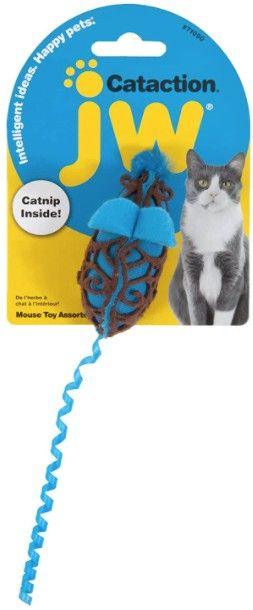 JW Pet Cataction Catnip Mouse Cat Toy With Rope Tail - 618940710905