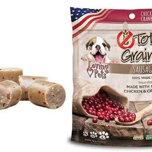 Loving Pets Totally Grainless Grain Free Chicken and Cranberry Recipe Sausage Bites Dog Treats - 842982053175