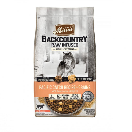 Merrick Backcountry Healthy Grains Premium Dog Food Kibble With Freeze Dried Raw Pieces Pacific Catch Recipe - 022808205029