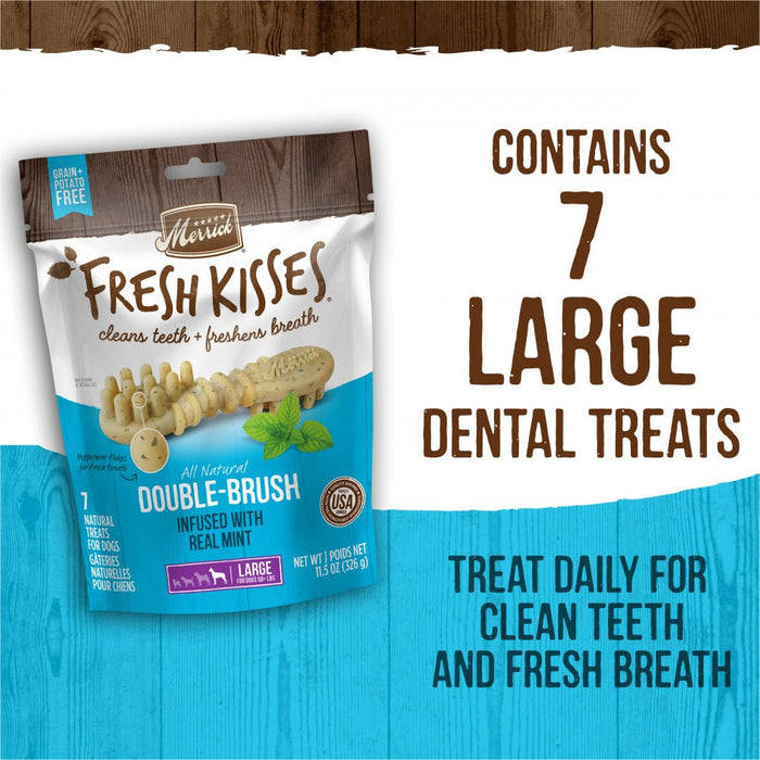 Merrick Fresh Kisses Dog Dental Treats With Mint Breath Strips Dog Treats for Large Breeds - 022808660477