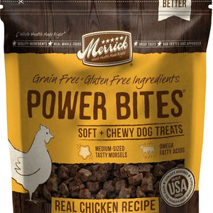 Merrick Power Bites Grain Free Chicken Recipe Dog Treats - 022808785095