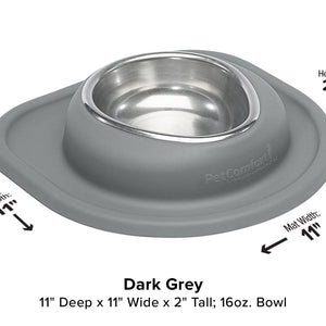 WeatherTech Single Low Pet Feeding System - 16 oz Stainless Steel Bowl - 787765476812
