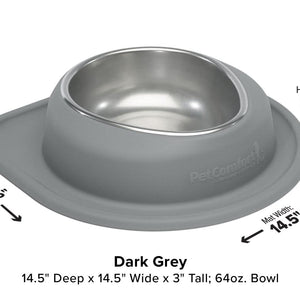 WeatherTech Single Low Pet Feeding System - 64 oz Stainless Steel Bowl - 787765602655