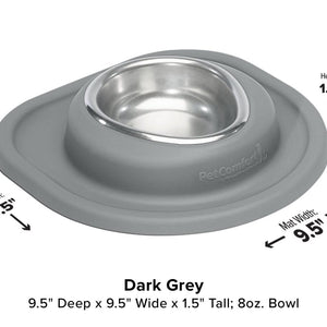 WeatherTech Single Low Pet Feeding System - 8 oz Stainless Steel Bowl - 787765161206