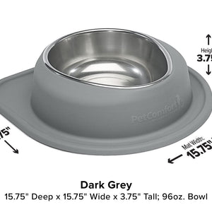 WeatherTech Single Low Pet Feeding System - 96 oz Stainless Steel Bowl - 787765379106