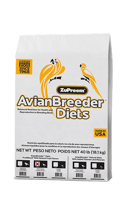 Zupreem AvianBreeder FruitBlend Flavor Food with Natural Flavors for Parrots and Conures - 762177786001