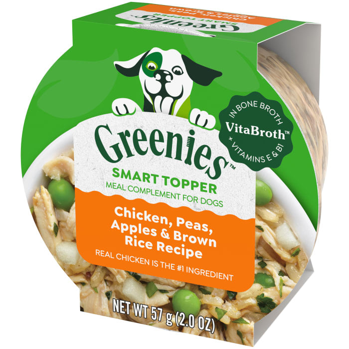 Greenies Smart Topper Wet Mix-In for Dogs Chicken, Peas, Apples & Brown Rice Recipe 2oz (Pack of 10)