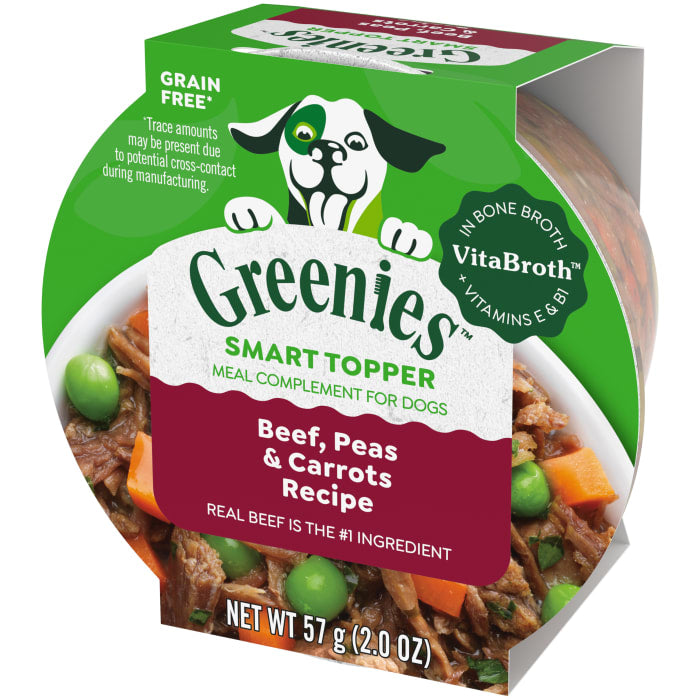 Greenies Smart Topper Wet Mix-In for Dogs Beef, Peas & Carrots 2oz (Pack of 10)