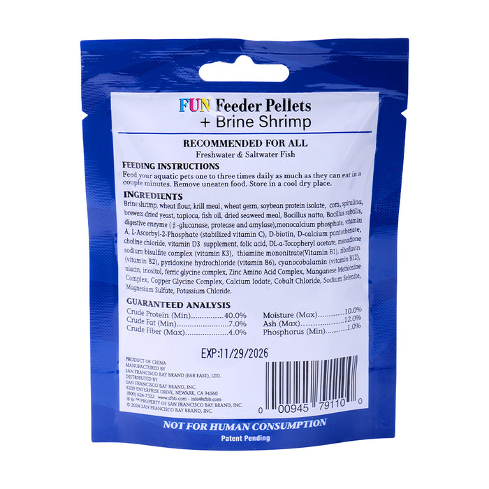 San Francisco Bay Brand Feeder Pellet Plus Brine Shrimp Mini Pellets 1.1oz