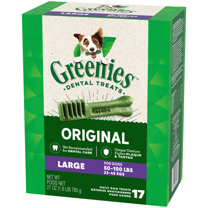 Greenies Dog Natural Dental Treats Large Original 27oz (17 Treats)
