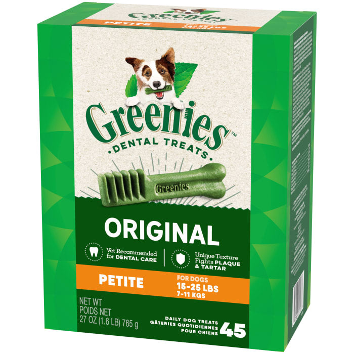 Greenies Dog Natural Dental Treats Petite Original 27oz (45 Treats)