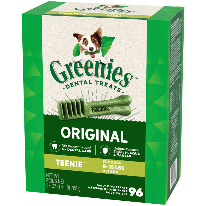 Greenies Dog Natural Dental Treats Teenie Original 27oz (96 Treats)