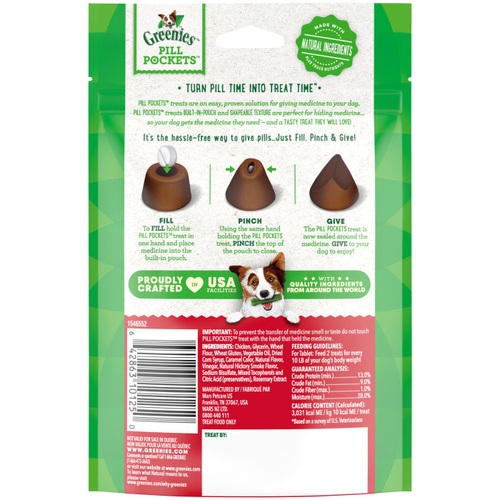 Greenies Pill Pockets for Tablets Hickory Smoke 3.2oz (30 Treats)