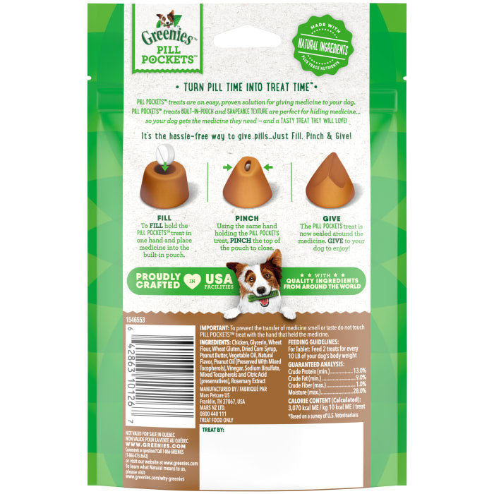 Greenies Pill Pockets for Tablets Peanut Butter 3.2oz (30 Treats)