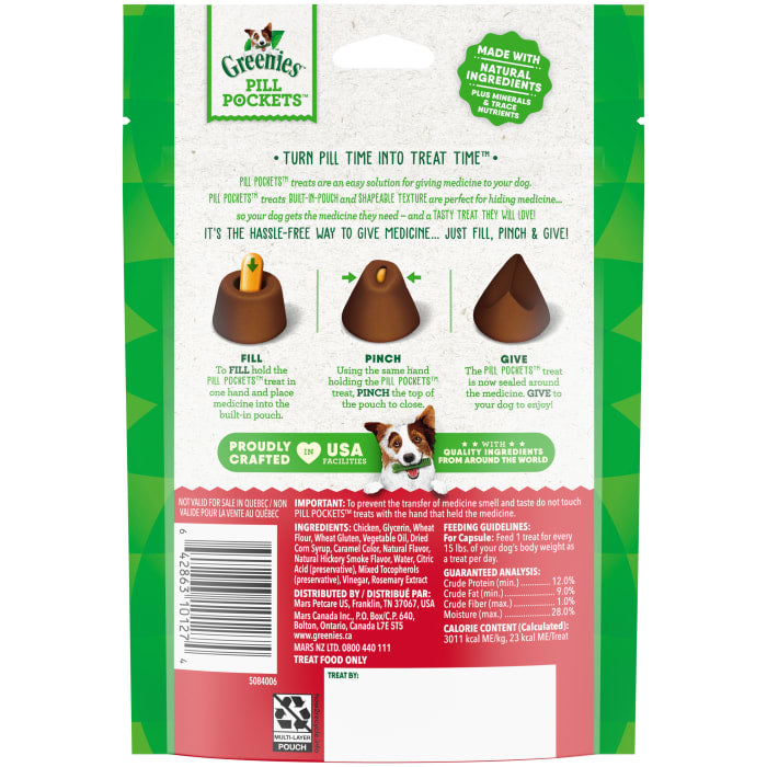Greenies Pill Pockets for Capsules Hickory Smoke 7.9 oz (30 Treats)