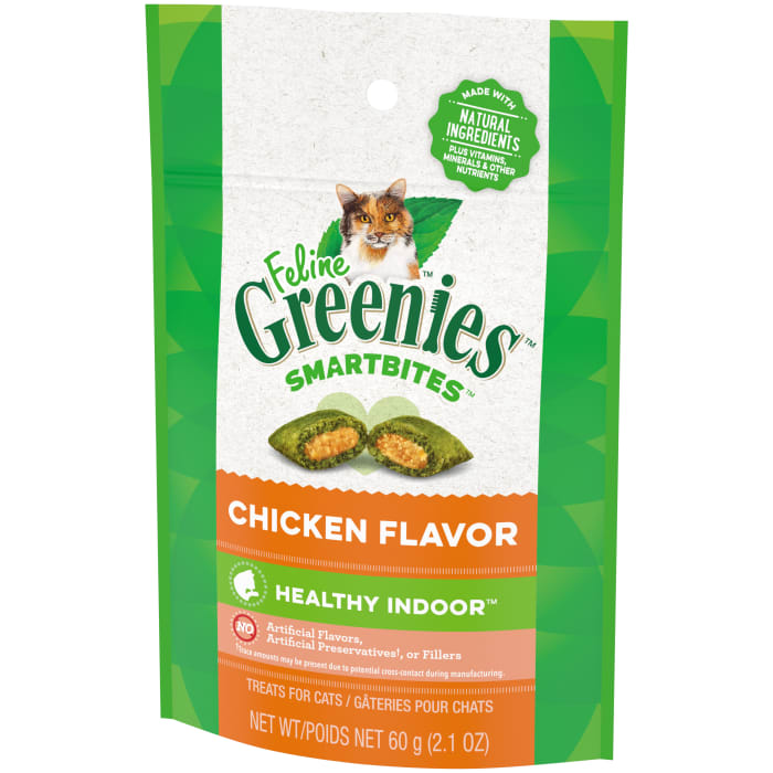 Greenies Feline SmartBites Healthy Indoor Cat Natural Treats Chicken 2.1 oz