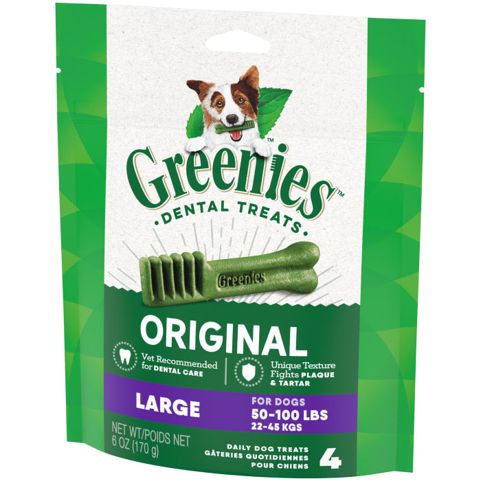 Greenies Dog Natural Dental Treats Large Original 6oz (4 Treats)