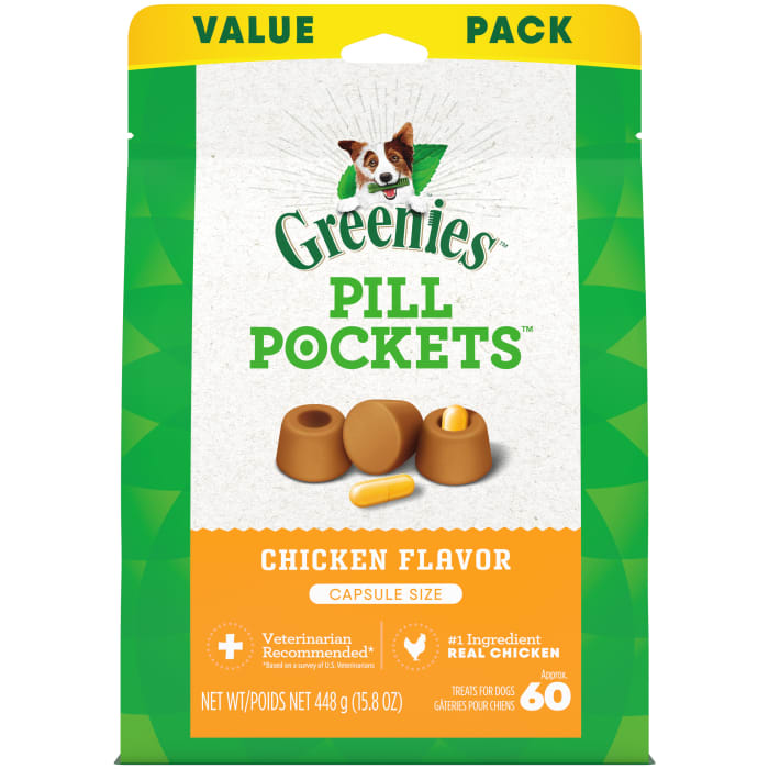 Greenies Pill Pockets for Capsules Chicken 15.8 oz (Pack of 60)