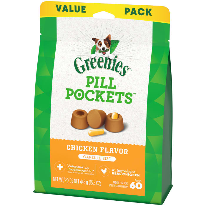 Greenies Pill Pockets for Capsules Chicken 15.8 oz (Pack of 60)