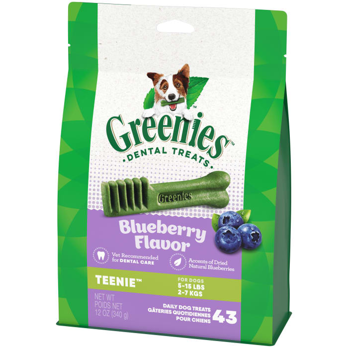 Greenies Dog Natural Dental Treats Teenie Blueberry 12oz (43 Treats)