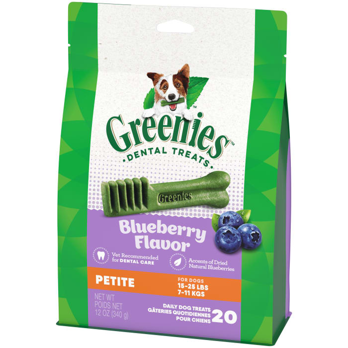 Greenies Dog Natural Dental Treats Petite Blueberry 12oz (20 Treats)