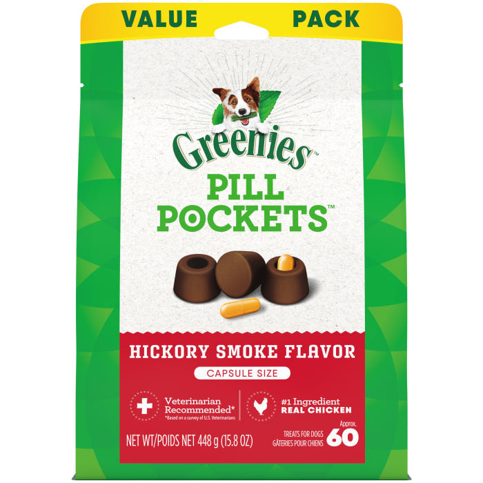 Greenies Pill Pockets for Capsules Hickory Smoke 15.8 oz (60 Treats)