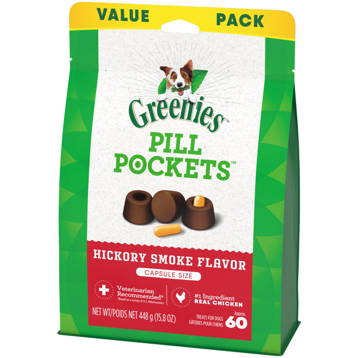Greenies Pill Pockets for Capsules Hickory Smoke 15.8 oz (60 Treats)