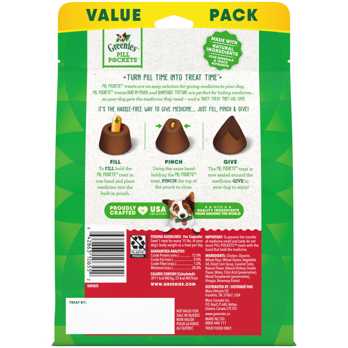 Greenies Pill Pockets for Capsules Hickory Smoke 15.8 oz (60 Treats)