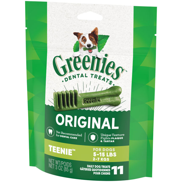 Greenies Dog Natural Dental Treats Teenie Original 3oz (11 Treats)