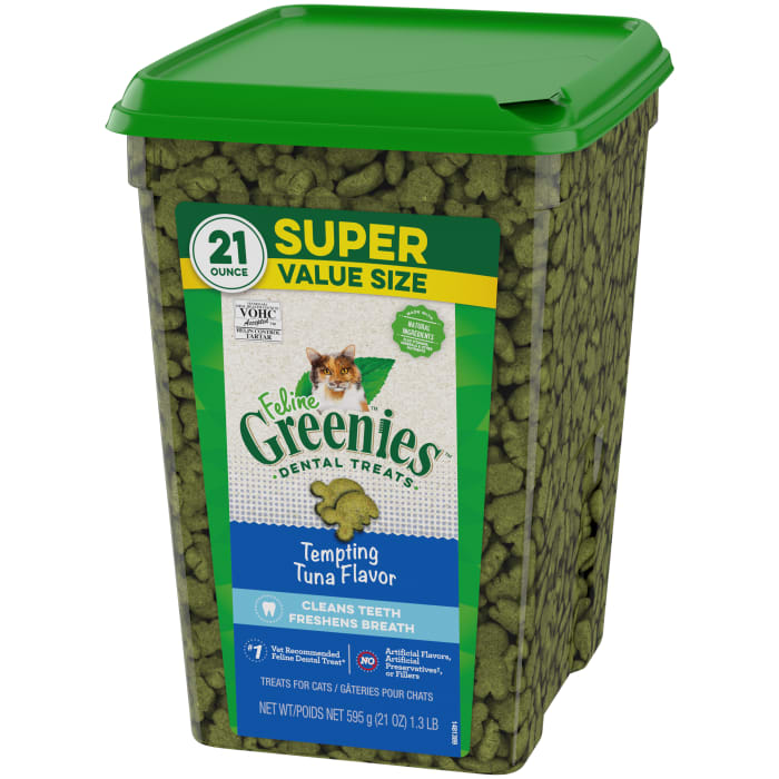 Greenies Feline Adult Cat Dental Treats Tempting Tuna 21oz