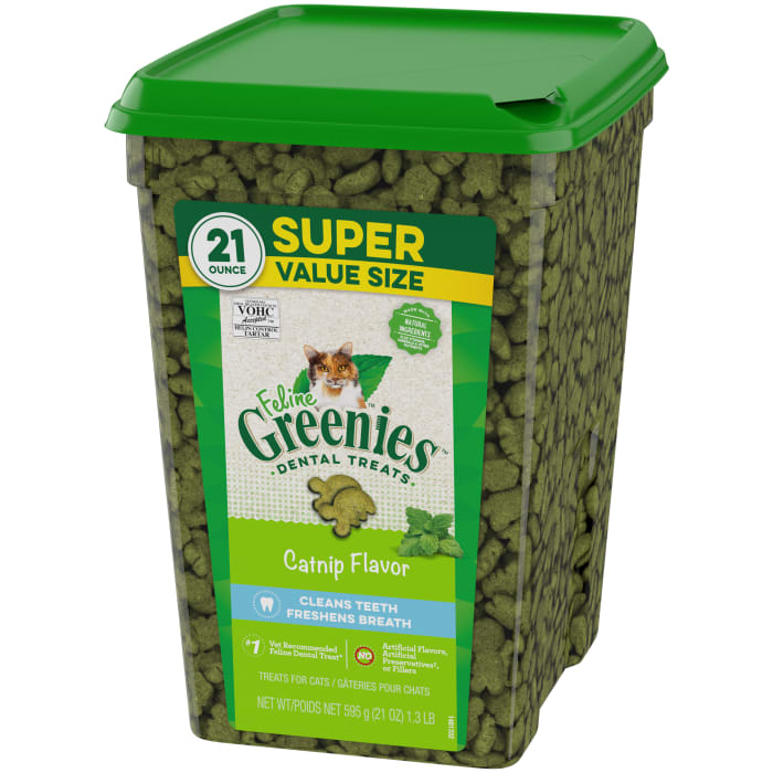 Greenies Feline Adult Cat Natural Dental Treats Catnip 21oz