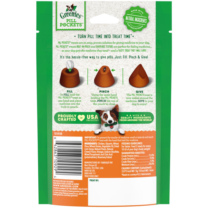 Greenies Pill Pockets for Tablets Cheese 3.2oz (30 Treats)