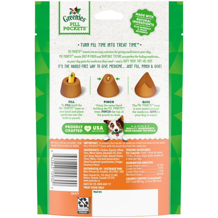 Greenies Pill Pockets for Capsules Cheese 7.9 oz (30 Treats)
