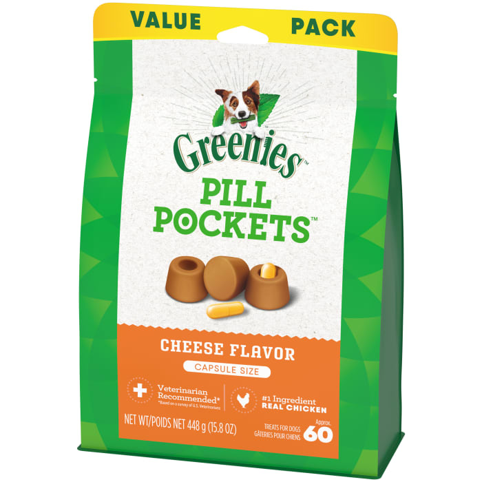 Greenies Pill Pockets for Capsules Cheese 15.8 oz (60 Treats)