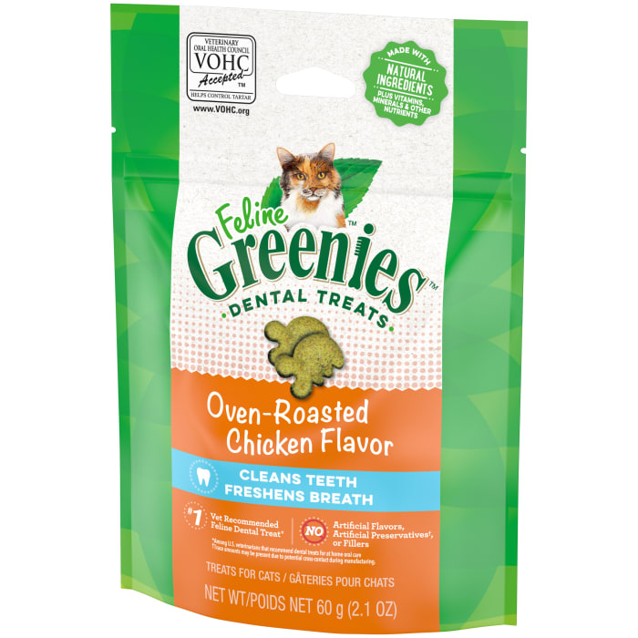 Greenies Feline Adult Cat Dental Treats Oven Roasted Chicken 2.1oz