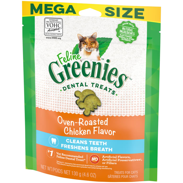 Greenies Feline Adult Cat Dental Treats Oven Roasted Chicken 4.6oz