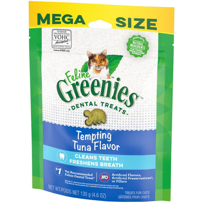 Greenies Feline Adult Cat Dental Treats Tempting Tuna 4.6oz
