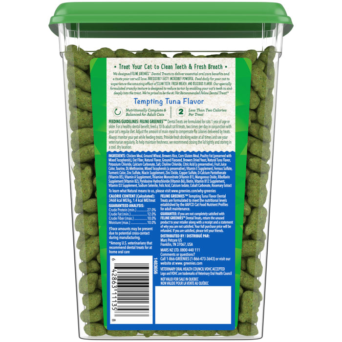 Greenies Feline Adult Cat Dental Treats Tempting Tuna 9.75oz