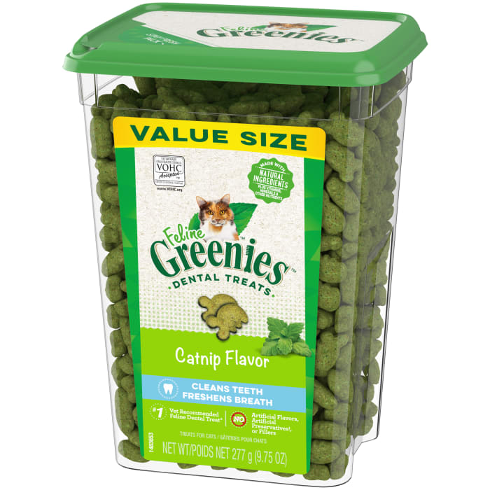 Greenies Feline Adult Cat Natural Dental Treats Catnip 9.75oz