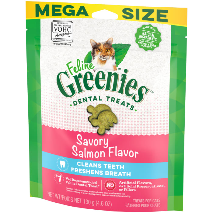 Greenies Feline Adult Cat Dental Treats Savory Salmon 4.6oz
