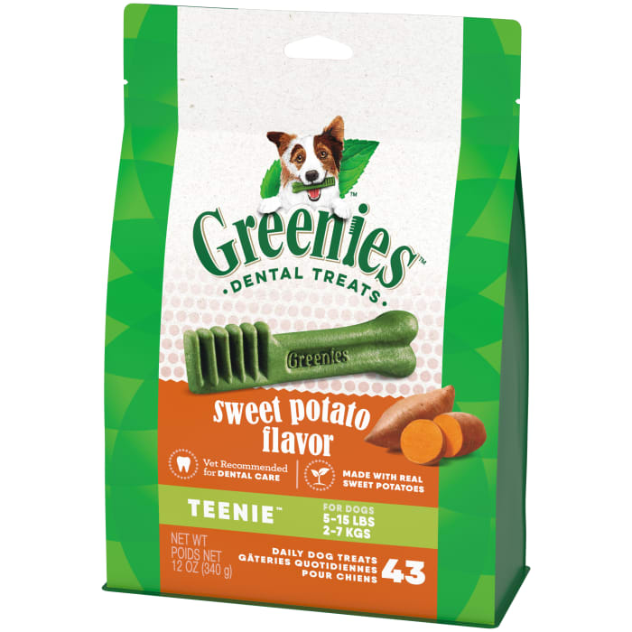 Greenies Dog Natural Dental Treats Teenie Sweet Potato 12oz (43 Treats)