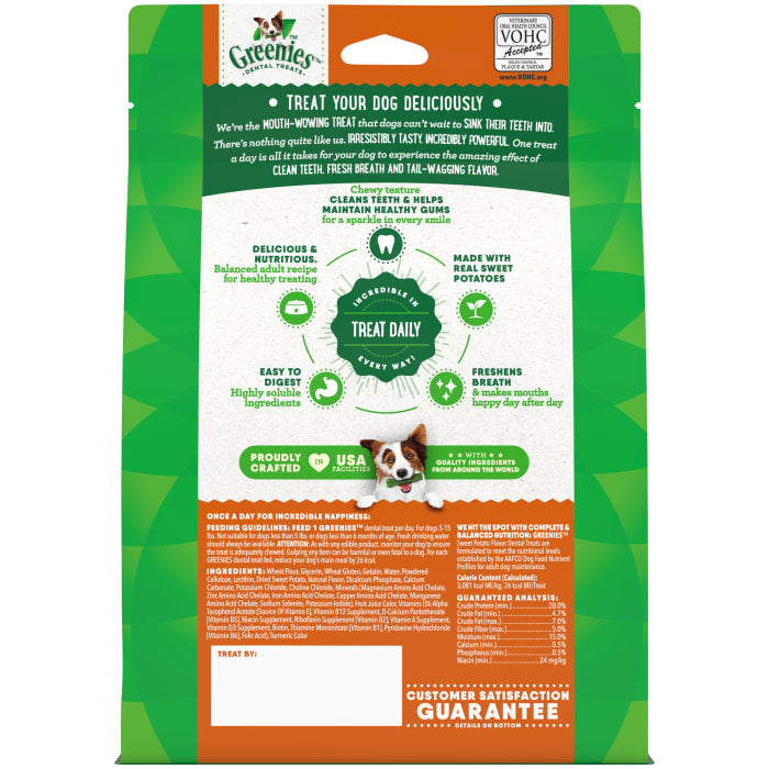 Greenies Dog Natural Dental Treats Teenie Sweet Potato 12oz (43 Treats)