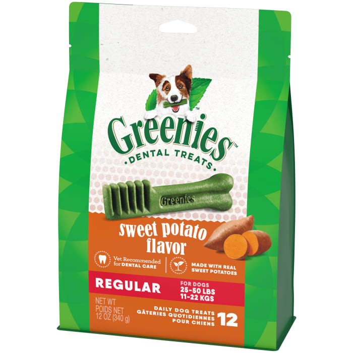 Greenies Dog Dental Treats Regular Sweet Potato 12oz (Pack of 12)