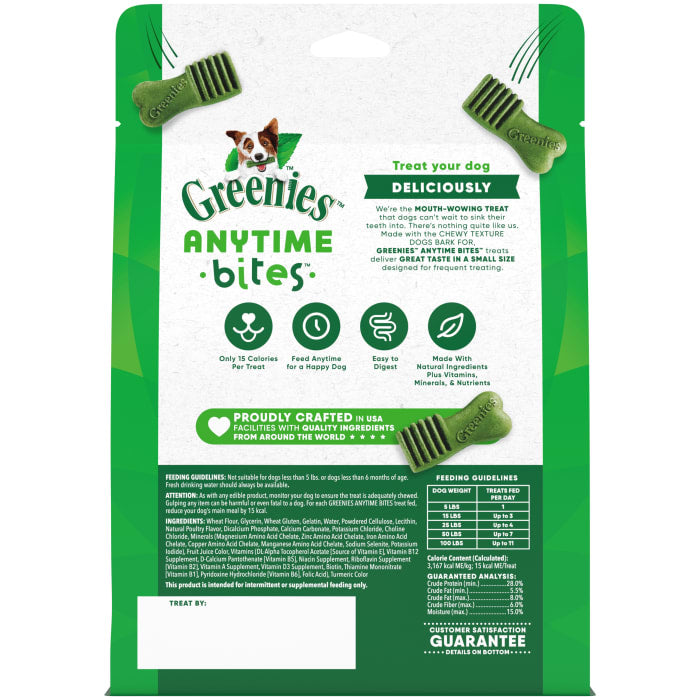 Greenies Anytime Bites Bite-Size Dog Dental Treats Original 10.3oz